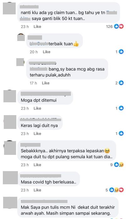 失主联络自称是RM50主人 “亡父送的 情况所迫才花掉”