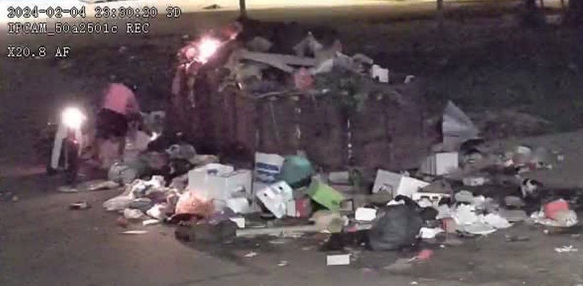 摩托车骑士焚烧大垃圾桶　过程遭拍下　村长报案处理