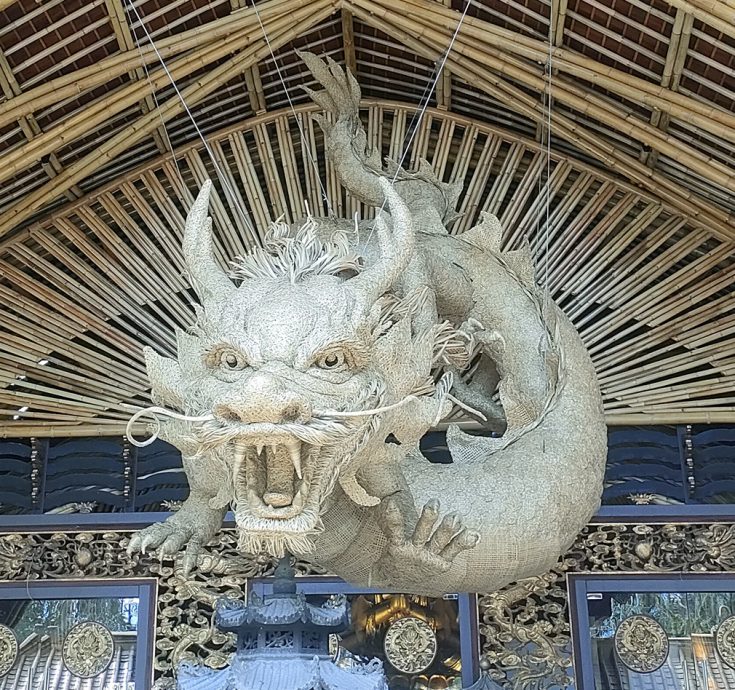 柔:【特稿】 :竹子修缮普陀村观音殿 全马第一条竹编龙成吉祥物