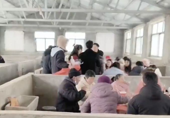 河南婚宴遇大雪 宾客在猪圈内吃喜酒:很暖和