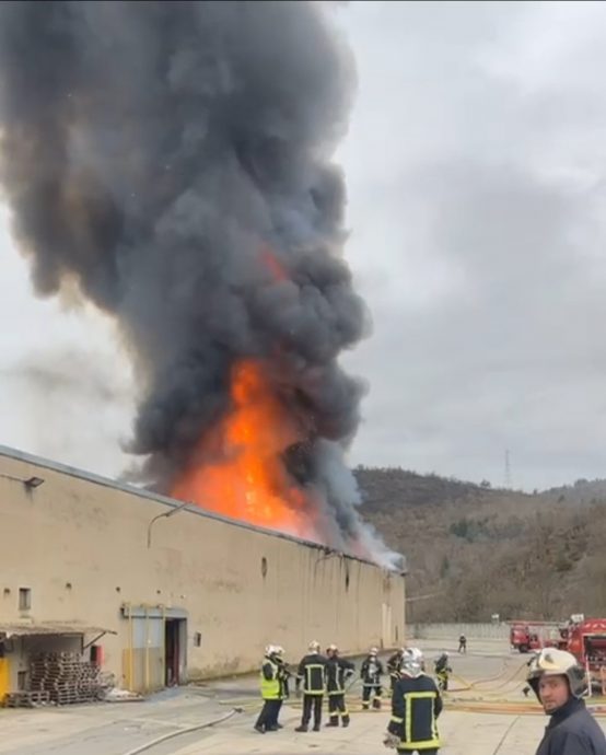 法国南部电池回收厂遇祝融  黑烟直窜天际
