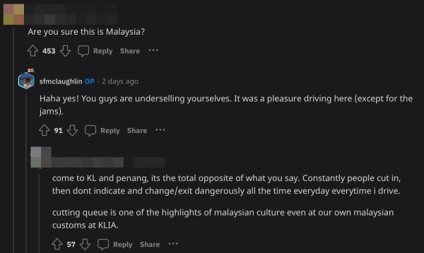 英国游客自驾游赞大马司机“很有耐心且没路霸”