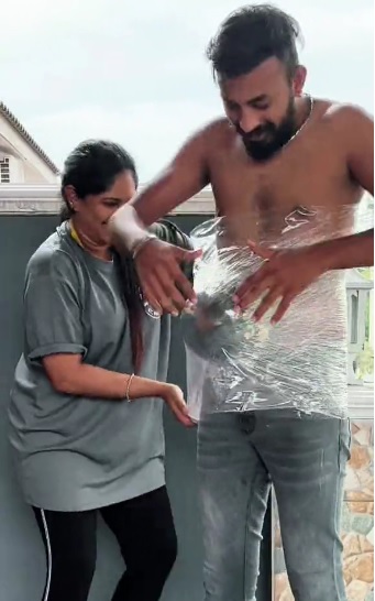 视频 | 绑西瓜一天当“孕夫” 男子：才知妻怀胎8个月辛苦