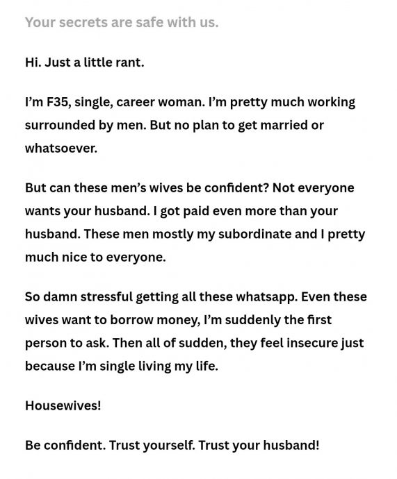 讯息骚扰怕老公被抢 女高管吁下属妻“要有自信”