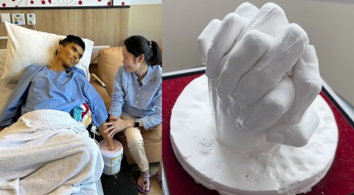 （已签发）柔：狮城二三事：与爱妻共制“十指紧扣”模具 癌症病患隔天逝世