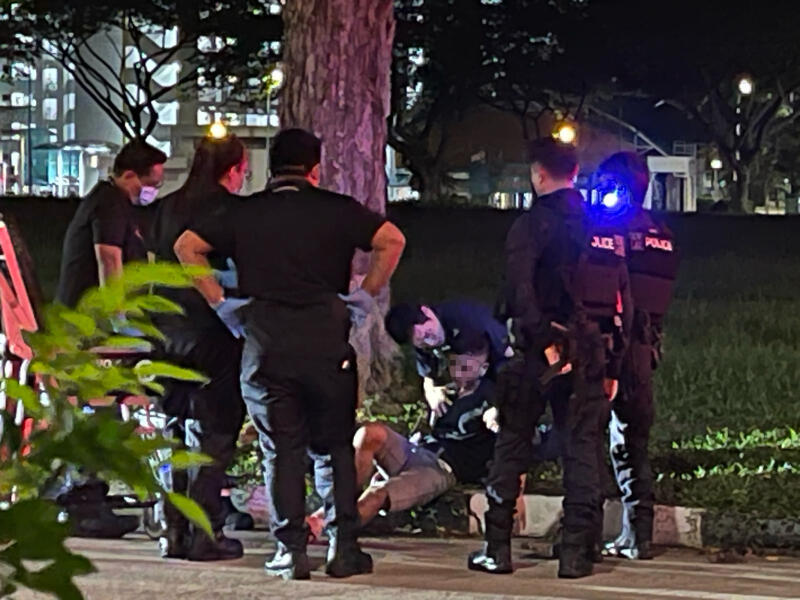 (已签发)柔:狮城二三事:醉汉下巴士后闹事 路人相助反被割伤