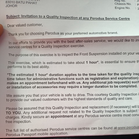 Perodua急召第二代Alza 检查前悬挂情况		