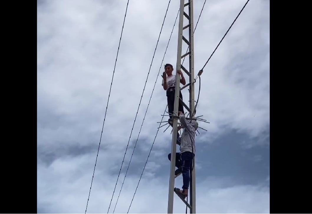 “我们想要吃的”!外媒:巴勒斯坦儿童爬上电线杆向埃及士兵乞求食物