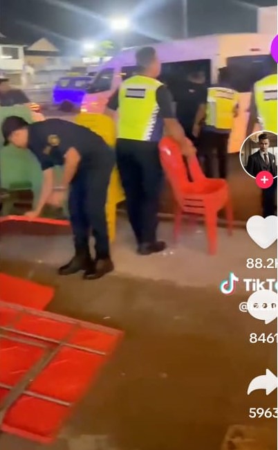 **已签发**柔:巴西古当市政厅执法人员取缔路边摆放桌椅餐馆,遭业者怼上