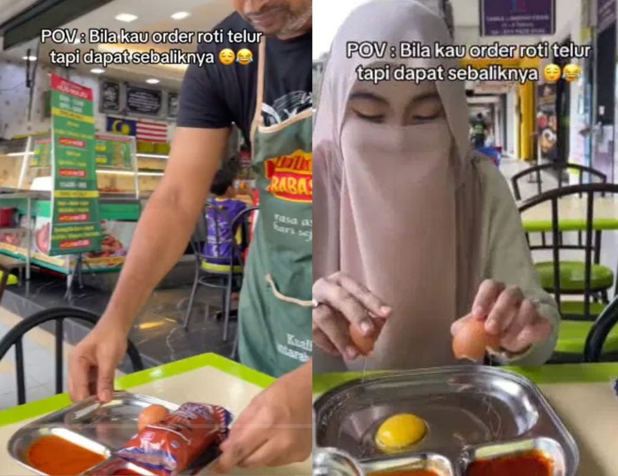 视频 | 点Roti Telur却来生鸡蛋和面包 丹女子傻眼:雪州点餐方式不同?