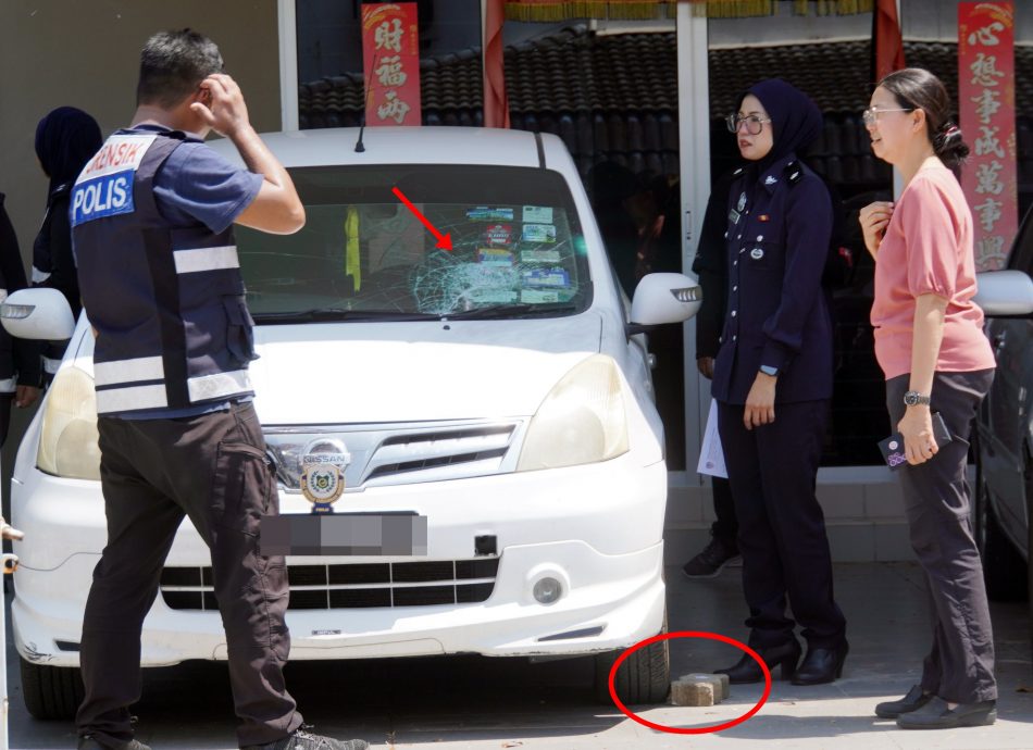 （大北马）骑士半夜上门砸车挡风镜，颜艾菱听巨响出外查，看不清逃逸摩托车车牌号码