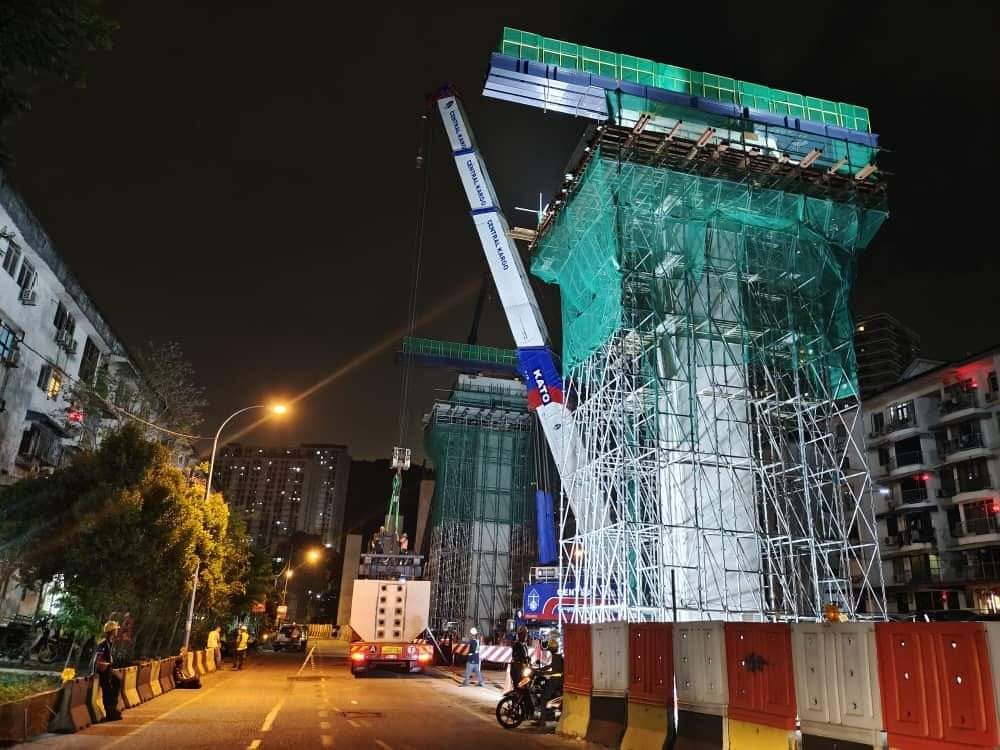 (大北马)高柱桥墩工程无法如期完成,黄汉伟:25至27日晚续封路