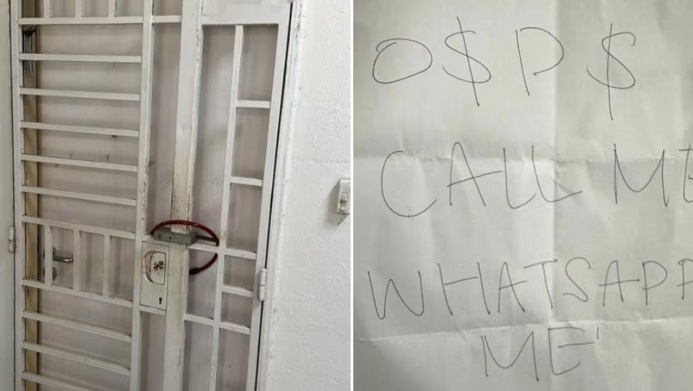 (已签发)柔:狮城二三事:脚踏车锁锁大门留欠条骚扰,17岁青年面控