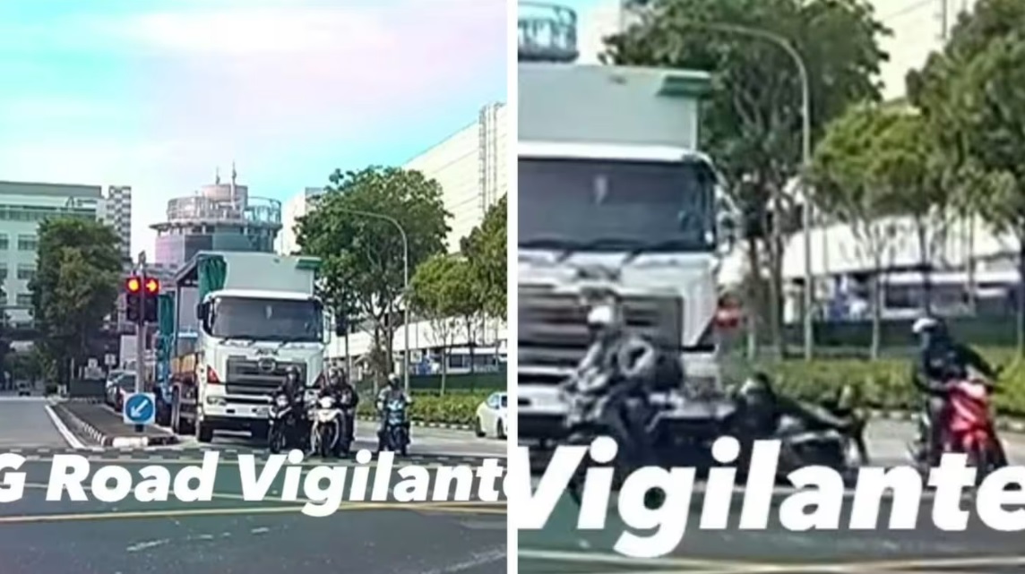 (已签发)柔:狮城二三事:趁红灯插队挤到前方,两名骑士被罗里撞倒