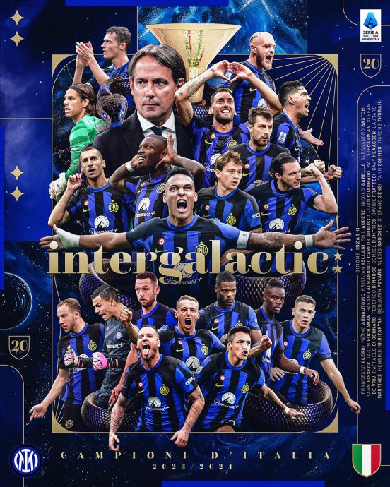 五大联赛第2支提前夺冠  国际米兰第20次登顶意甲