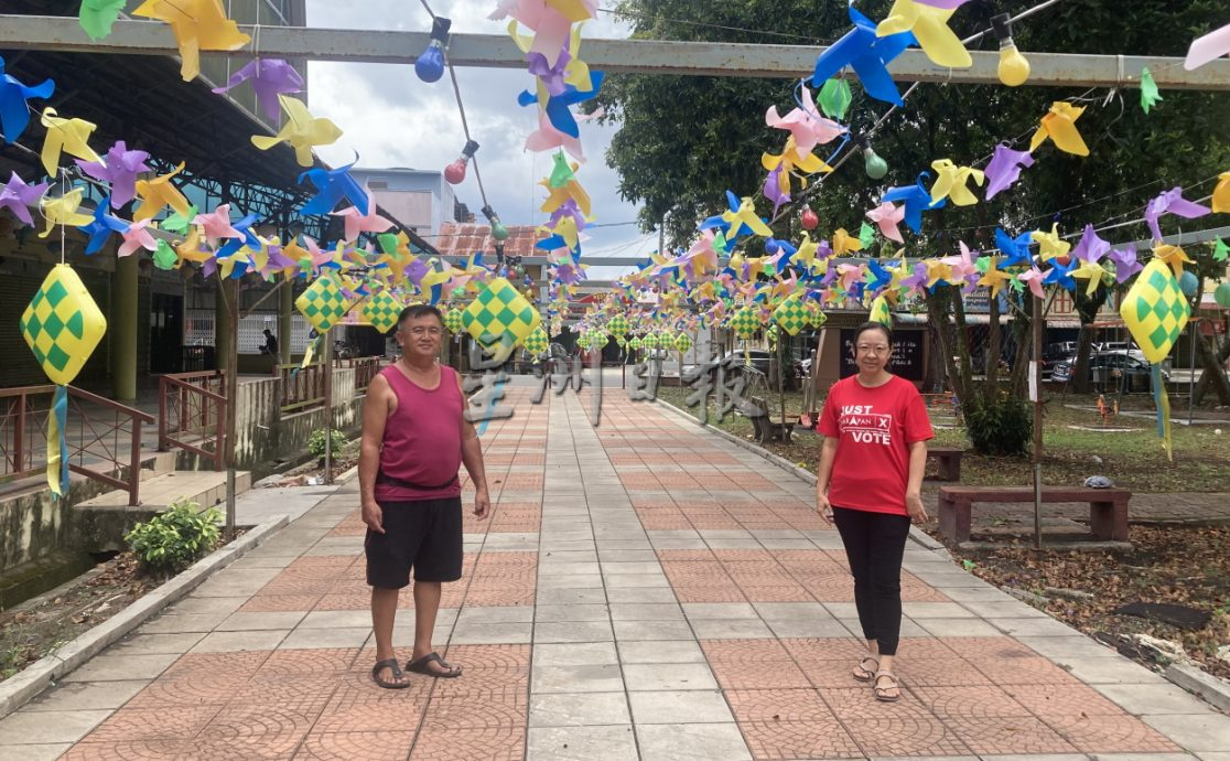 情人道公园交融之美  新春开斋装饰相辉映