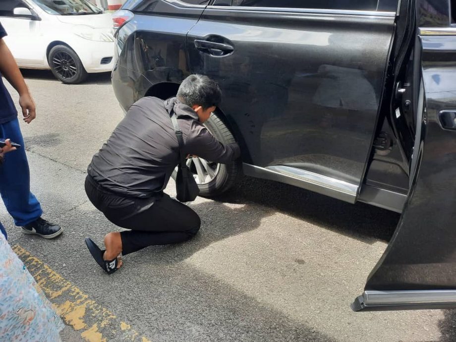 各族停下救卡车底的小猫咪