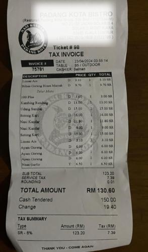 嘛嘛档咖哩汁空盘总计RM24 事主：我无法理解！