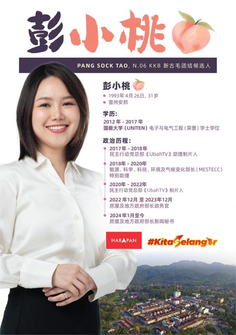 杨美盈发帖支持彭小桃出阵“给90后政坛小妹一个机会!”