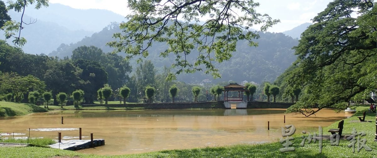 遭腐锈般物体覆盖 太平湖部分湖面呈褐色