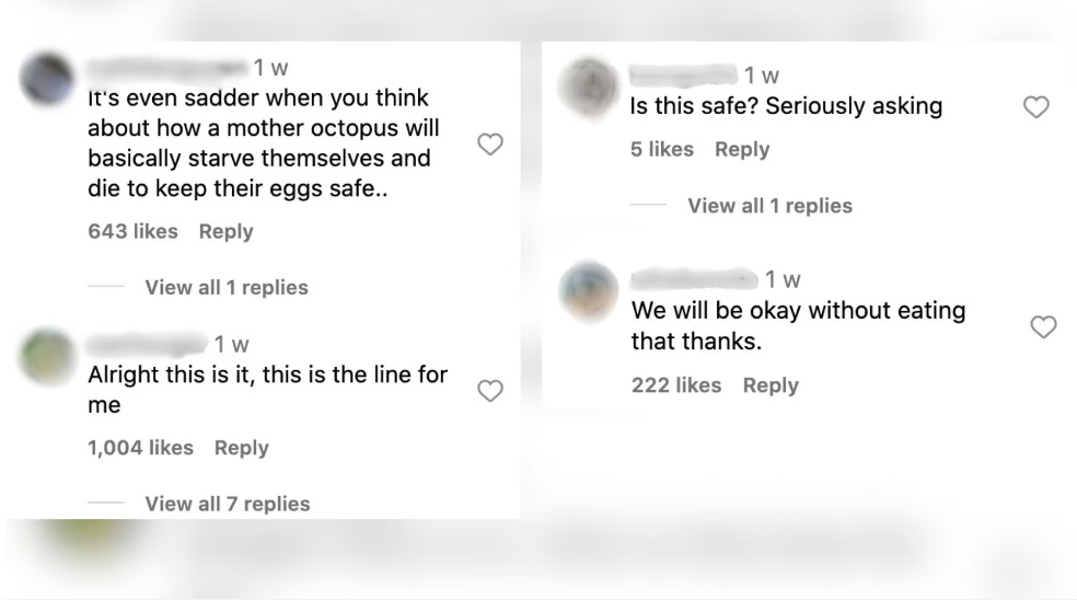 （已签发）柔：狮城二三事：本地日本餐厅推生章鱼卵 网民：不必什么都拿来吃吧