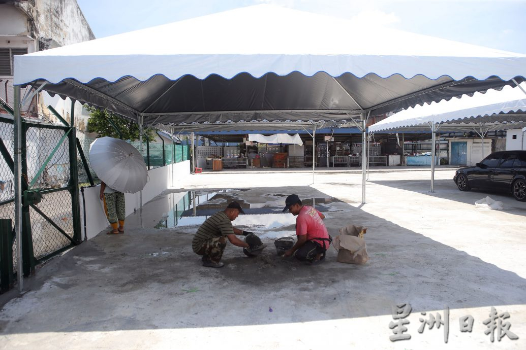 已设遮篷围篱铺地 尚需拉电挖水沟 大和园巴刹料本月杪营业