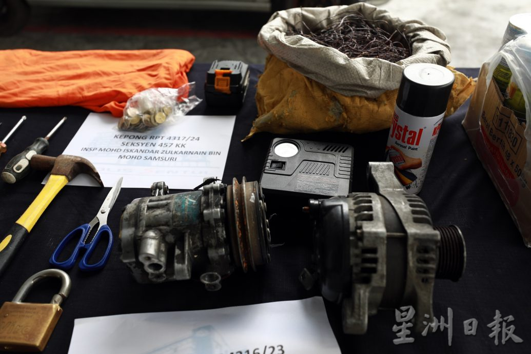警破爆窃党捉6人,起10万令吉赃物干案工具