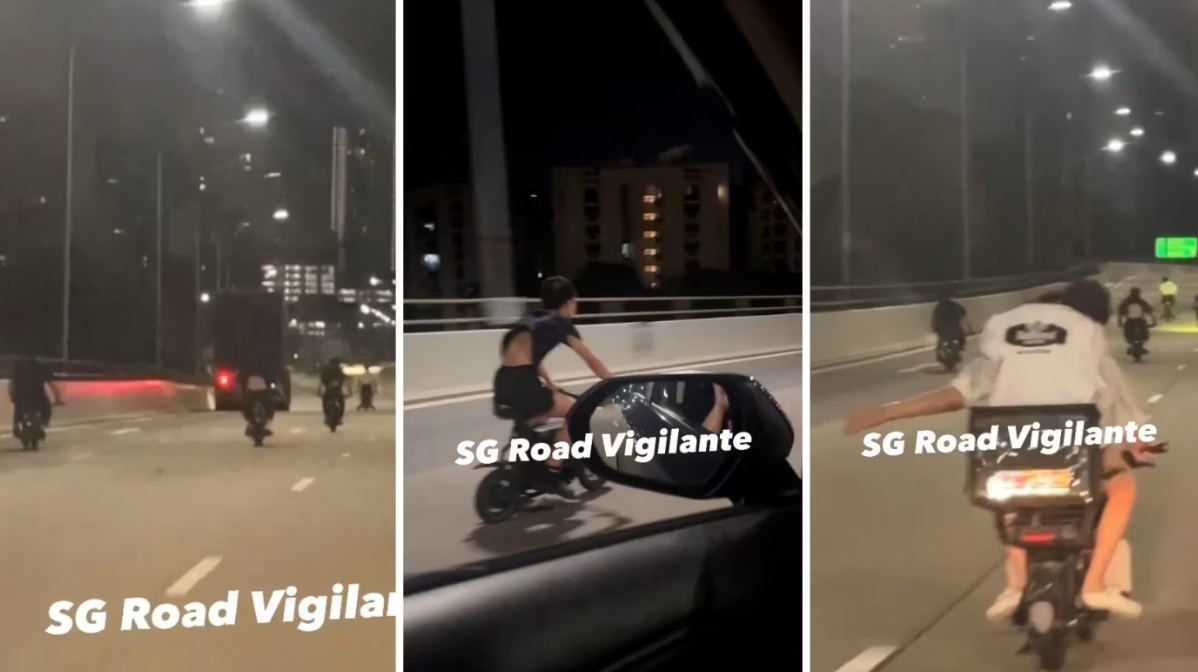 (已签发)柔:狮城二三事:视频|多名电动脚车骑士 深夜西海岸大路上飞驰