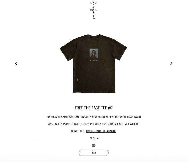 把自己拘捕照印成T恤贩售 崔维斯史考特获夸懂赚钱