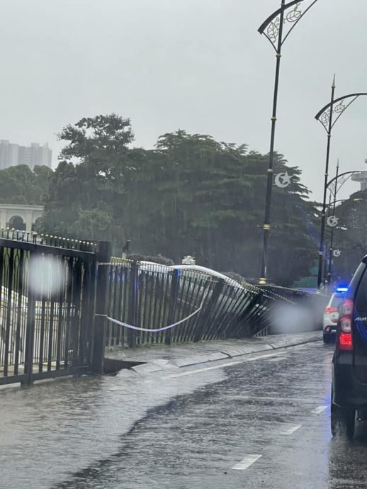 柔: 雨天路滑肇祸 大王宫围篱再被车撞