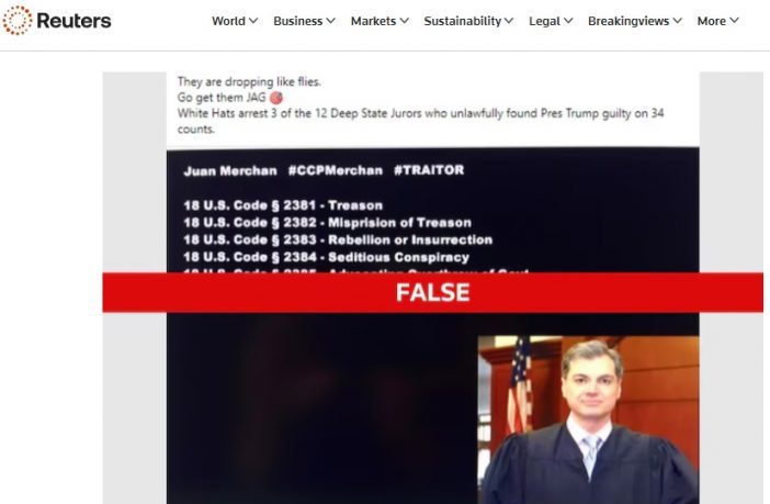 求真/特朗普“艳星封口费案”的陪审员被捕?源自虚假消息网站
