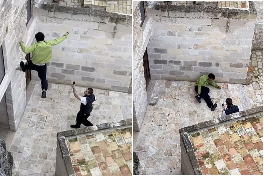 男玩“跑酷”破坏古迹 意大利飞簷走壁下秒现世报