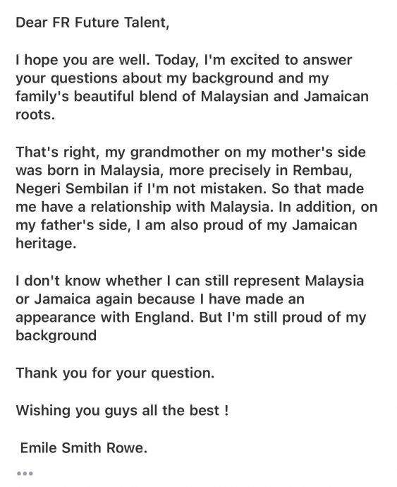 英超球员有大马血统 “我外婆是森州林茂人！”