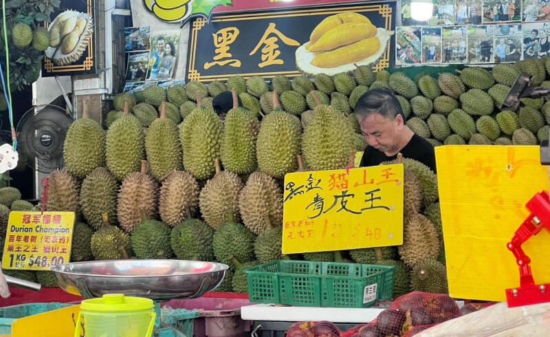 （已签发）柔：狮城二三事：摊贩称稀有品种 高价榴梿引热议