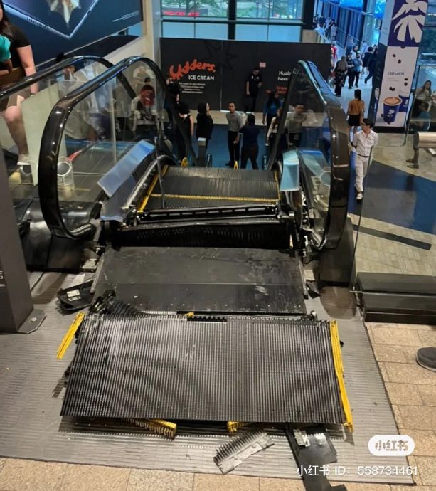 Midvalley手扶梯裂开 民众慌逃场面骇人