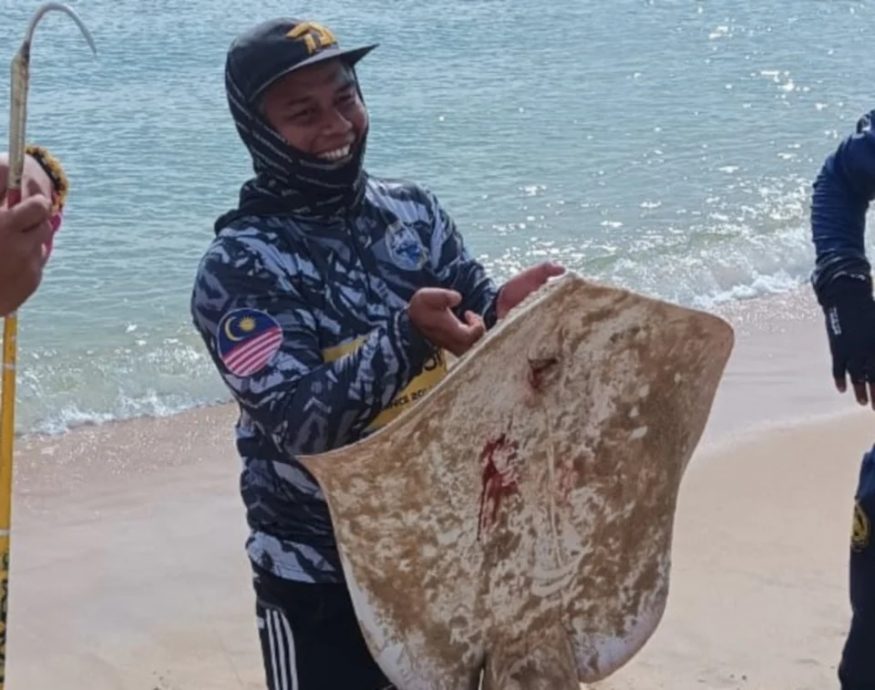 供星洲网:钓起18.7公斤鳐鱼夺冠 幸运儿赢RM1万奖金