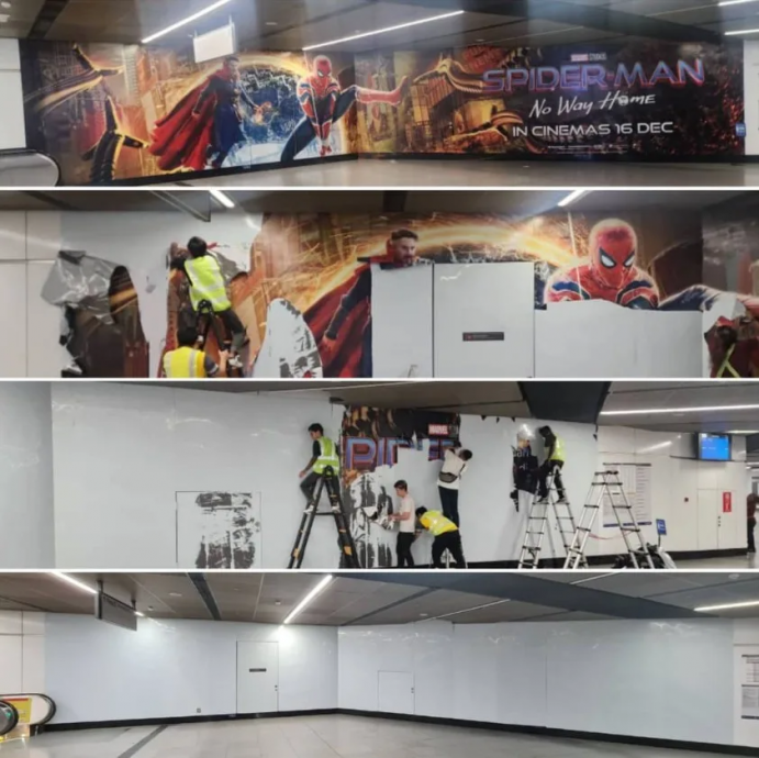 视频|再见神仙姐姐和蜘蛛人! MRT站过期电影广告终于拆了!