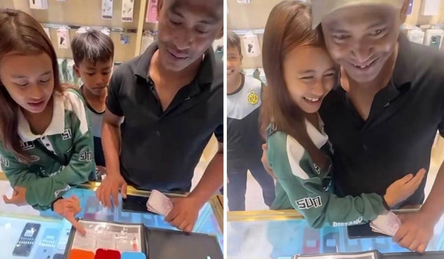 视频|穷爸爸存钱买二手手机 “他手机破了也想女儿开心”