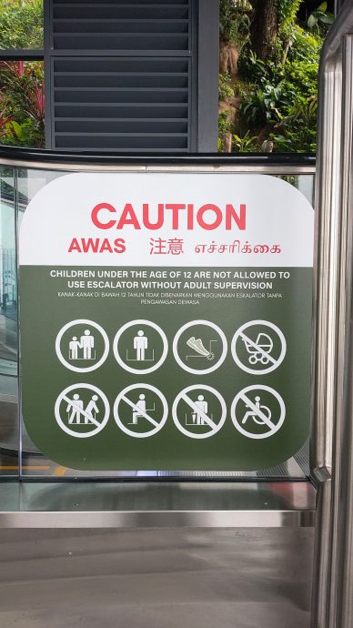 (大北马)背心男竟脚踩扶手梯下楼 危险行径被拍个正着