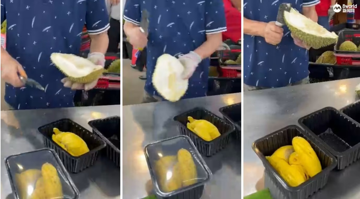 (已签发)柔:狮城二三事:未将榴梿果肉全挖出给顾客 摊贩被疑“偷榴梿”急喊冤