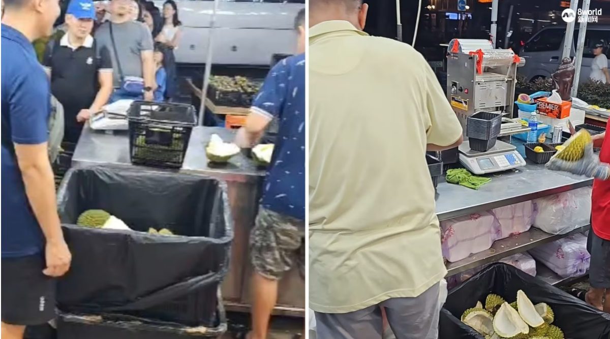 (已签发)柔:狮城二三事:未将榴梿果肉全挖出给顾客 摊贩被疑“偷榴梿”急喊冤