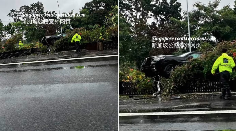 (已签发)柔:狮城二三事:轿车疑打滑撞分界堤栏杆 21个月大男婴等伤者送院