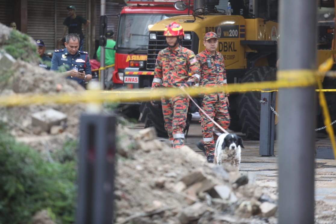 女游客坠8公尺深坑|消拯队出动搜救犬协助搜索