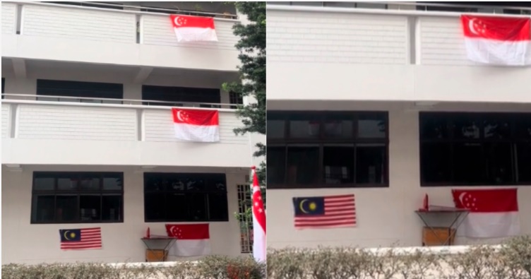 *已签发* 全国:狮城组屋外悬挂马新两国国旗引议论