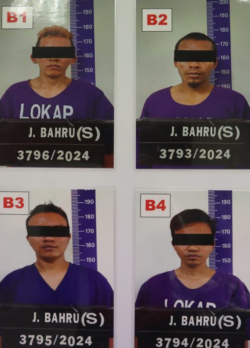 *已签发* 柔:新山南区警方捕4本地男子 破新山区3起学校破门行窃案