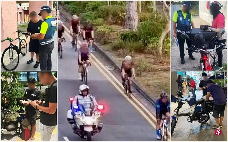 *已签发*柔:狮城二三事:109脚车骑士违规 遭狮城执法机构开罚