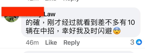 邓普勒路现大洞 司机左闪右避惊险