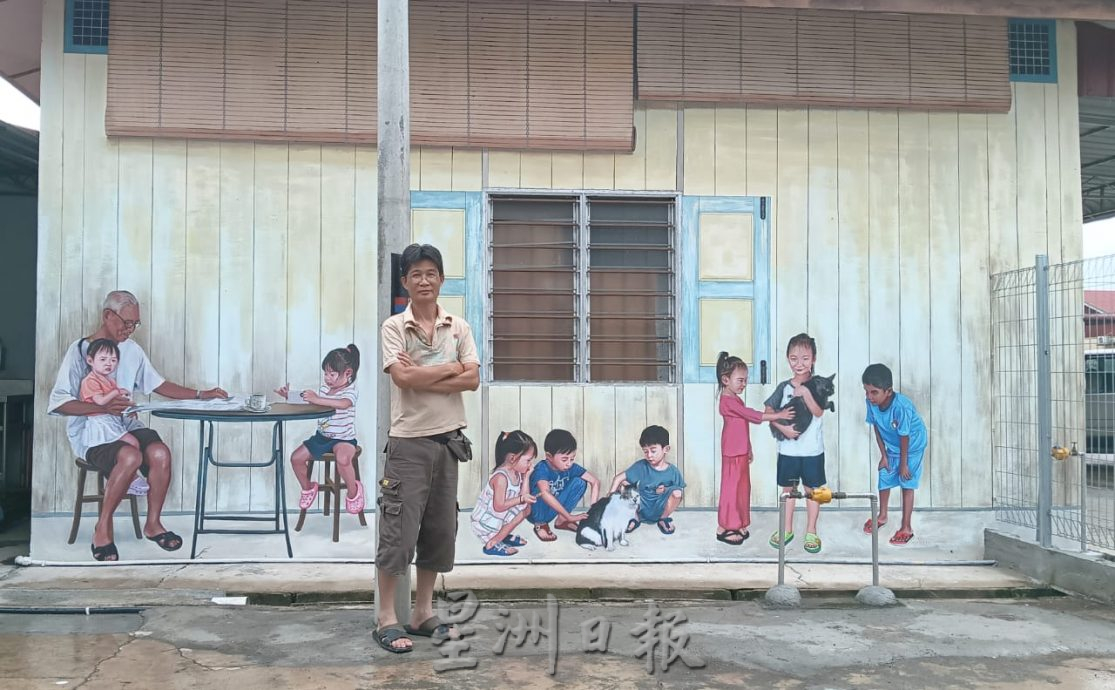 (22日刊)星角摄/图说大马:人文壁画艺术工作者蔡文涛