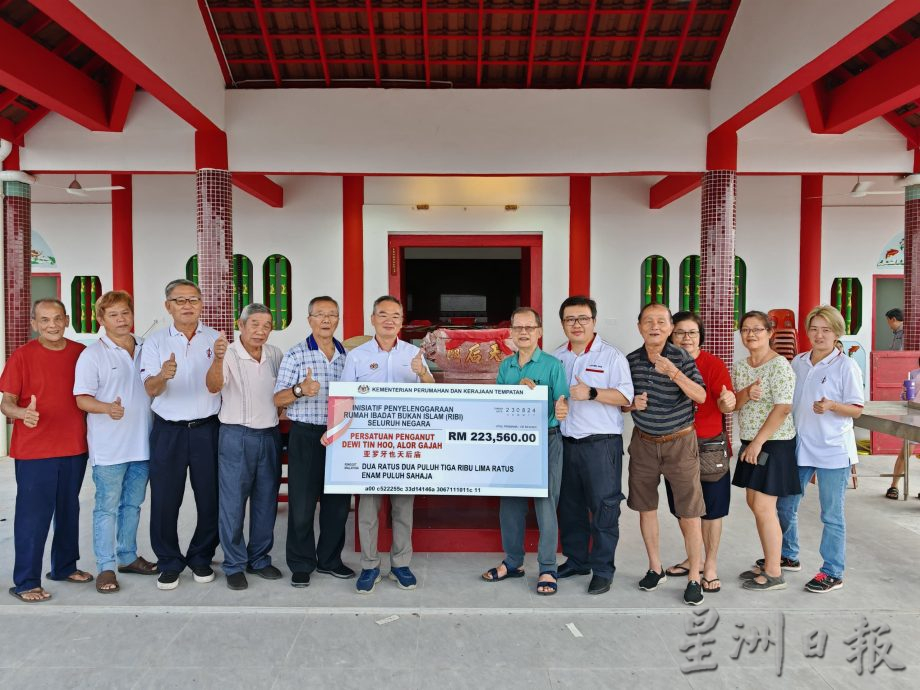 (古城第六版主文)去年受风灾影响,RIBI拨款22万3560令吉予亚罗牙也天后庙