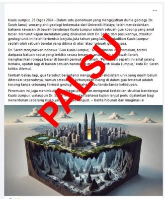 (配合报纸27日才签发上网)求真|假的!隆地底不存在巨大空洞 马大教授:内容纯属虚构